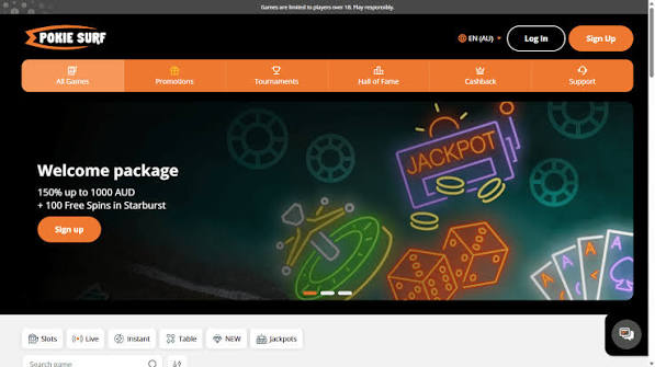 PokieSurf Online Casino Australia Evaluation: Gaming, Benefits, Settlements and Mobile Play