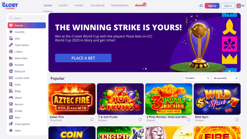 Intro to Glory Casino